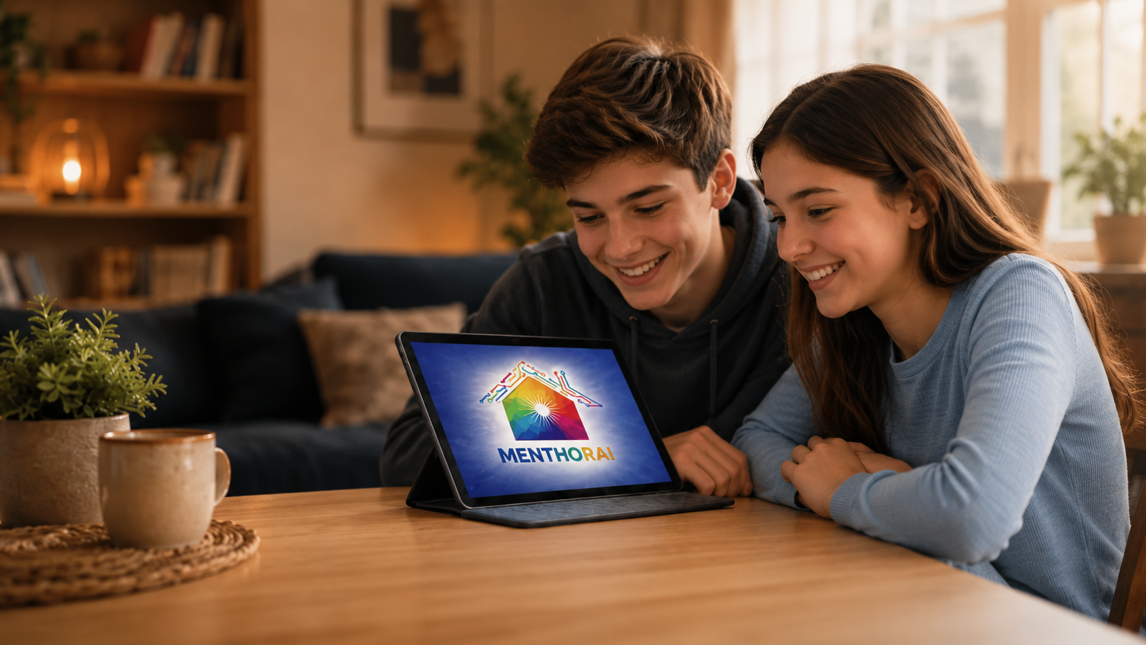 Due studenti usano MENTHORAI su tablet